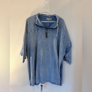 Vintage 1990s Honey Komb Ezze Wear Denim Sleeveless Jacket​